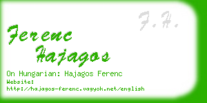 ferenc hajagos business card